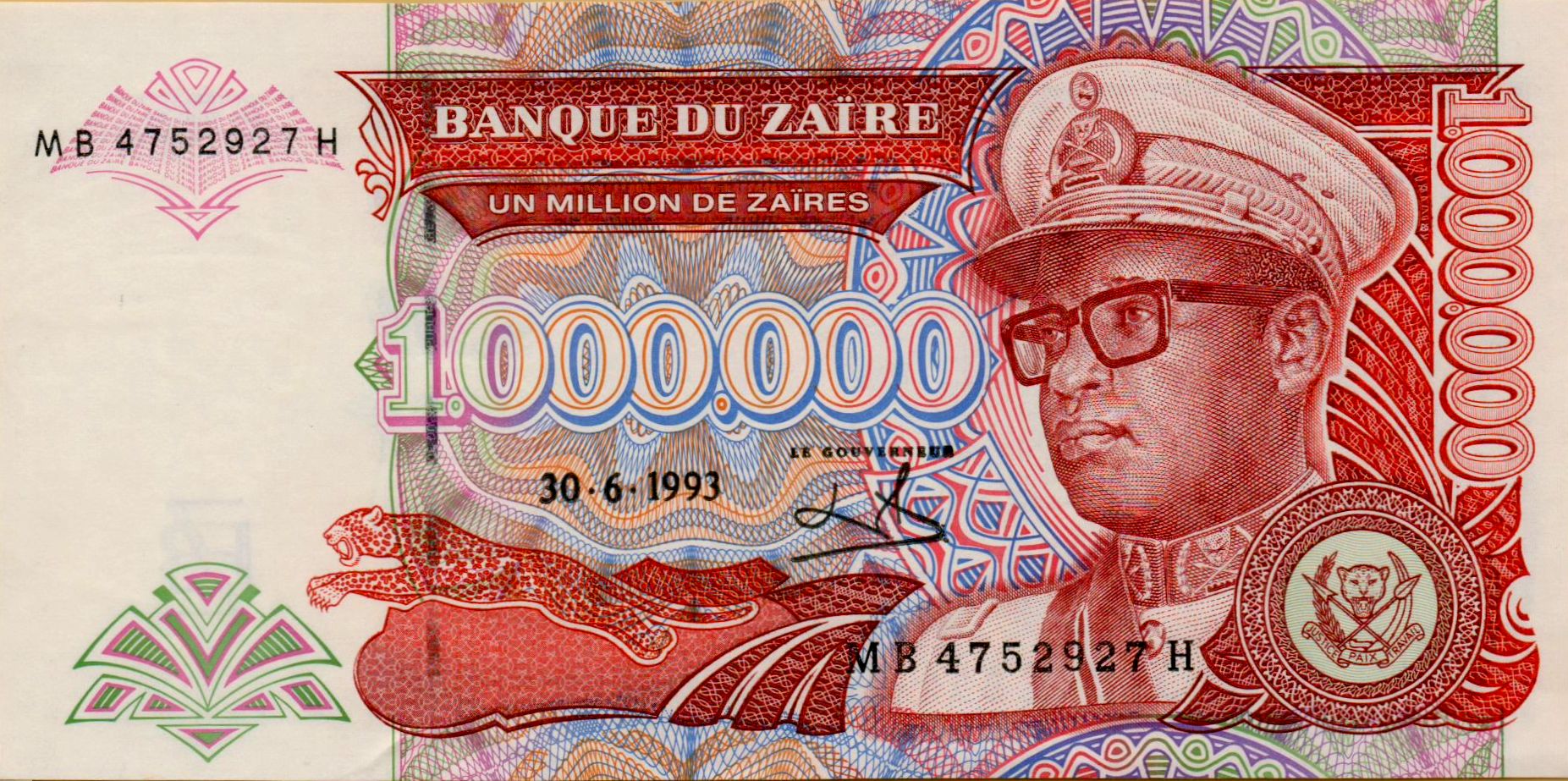 Zaire 1000000 1993 UNC P-45/b2